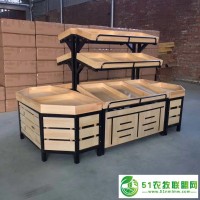 鋼木結合水果超市貨架多功能水果展示架蔬菜擺放架雙層水果蔬菜架