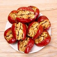 新疆特產休閑零食品5星駿棗夾核桃棗丫丫優(yōu)選大紅棗甜核桃棗制品