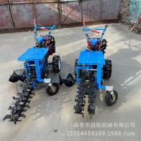 柴油手扶式鏈條開(kāi)溝機(jī) 大馬力工程埋線纜開(kāi)槽機(jī) 果園施肥挖溝機(jī)