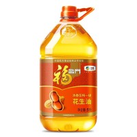 中糧福臨門濃香壓榨一級花生油5L/桶過年炒菜食用油烹飪植物油