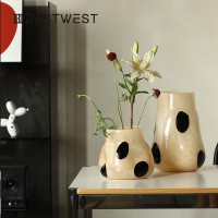 Best west 復(fù)古高級(jí)感波點(diǎn)水培玻璃小花瓶 ins風(fēng)家居軟裝飾品擺件