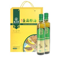 塞主糧冷榨一級亞麻籽油500ml/瓶*2瓶（禮盒裝）