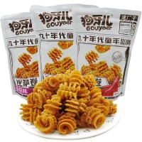 狗牙兒比薩卷零食大包裝鍋巴休閑小吃食品八爪燒麻辣天津特產(chǎn)