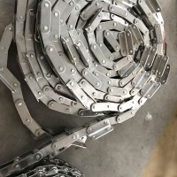 不銹鋼彎板鏈條大滾珠傳動輸送滾子鏈條雙節(jié)距滾子輸送鏈