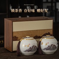 廠家直發(fā)金駿眉茶葉陶瓷罐裝紅茶正山小種禮盒裝中秋禮盒一件代發(fā)