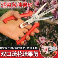 雙口疏果疏花剪 農(nóng)用疏花剪刀 獼猴桃梨樹雙口稀果稀花剪雙口剪