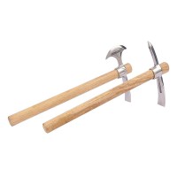 廠家戶外小羊鎬登山鎬農(nóng)用工具挖筍鋤頭園藝木柄加固 不銹鋼鎬頭