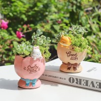 創(chuàng)意樹脂多肉花盆卡通萌寵家居辦公裝飾花盆簡約綠植盆栽桌面擺件