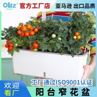 塑料花盆廠家批發(fā)長方形長條形儲水懶人花盆SC06種菜盆新款北歐風